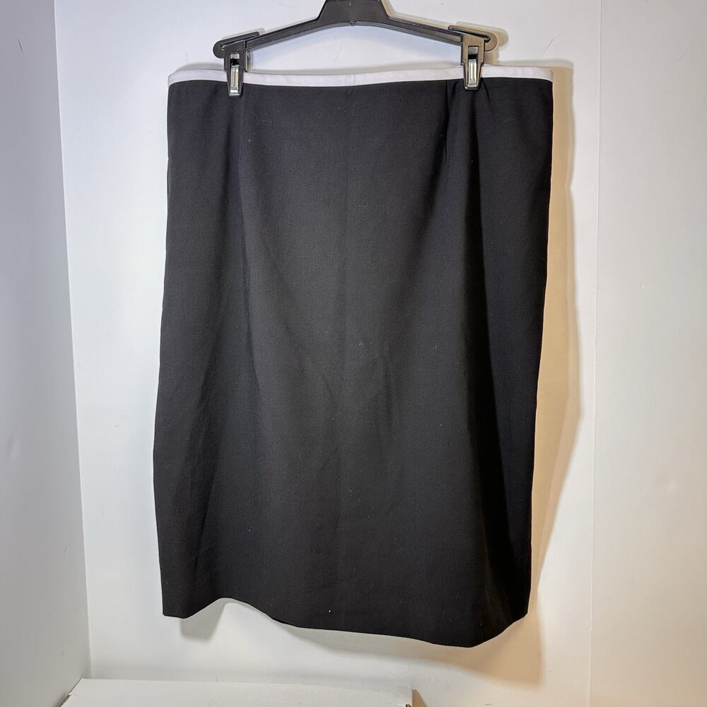 Calvin Klein Straight Skirt Womens 23.5 in Size 14 Black Back Slit Zip Fly